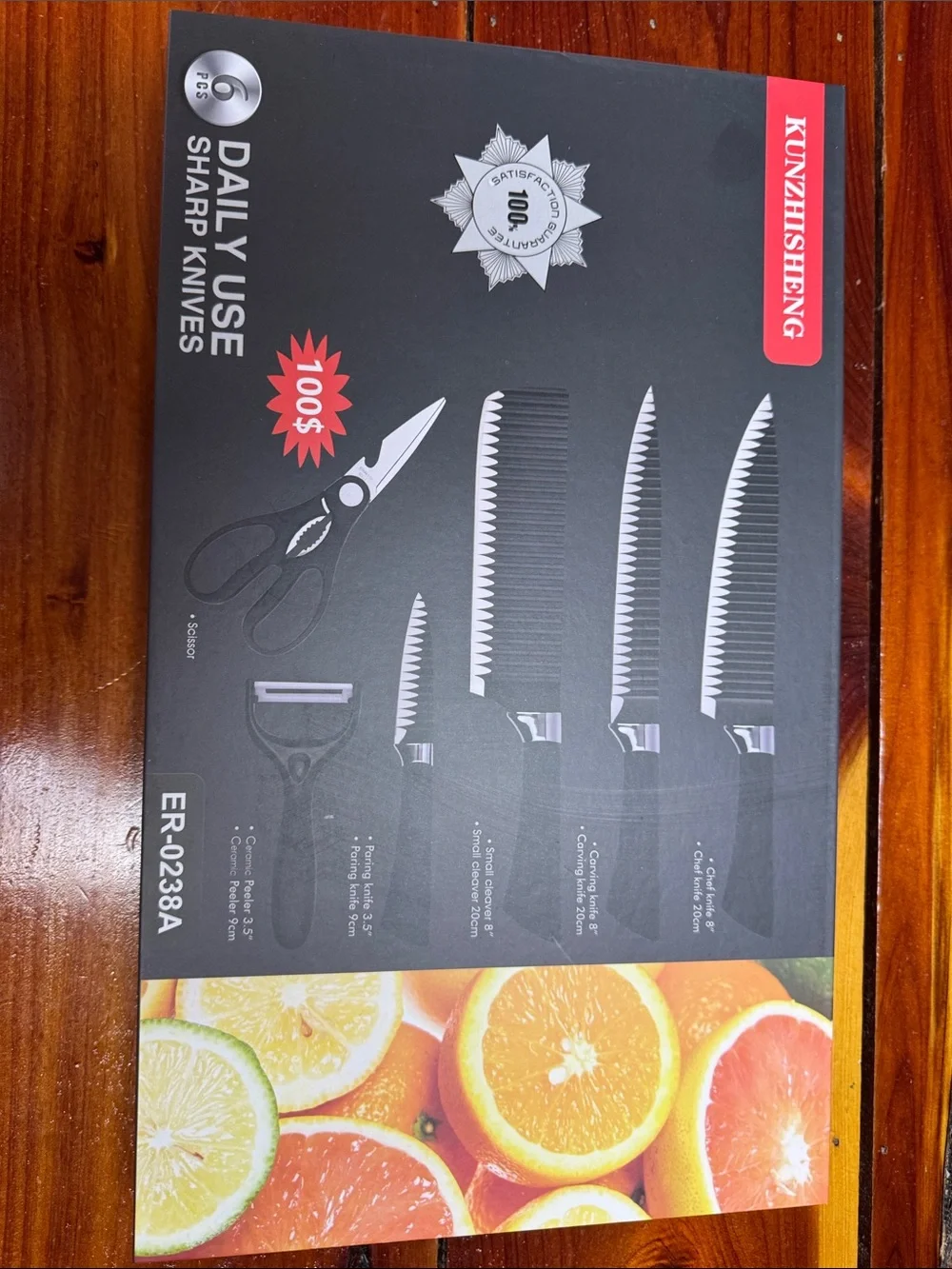 6-Piece Kunzhisheng Cutlery Set – Black Handles
